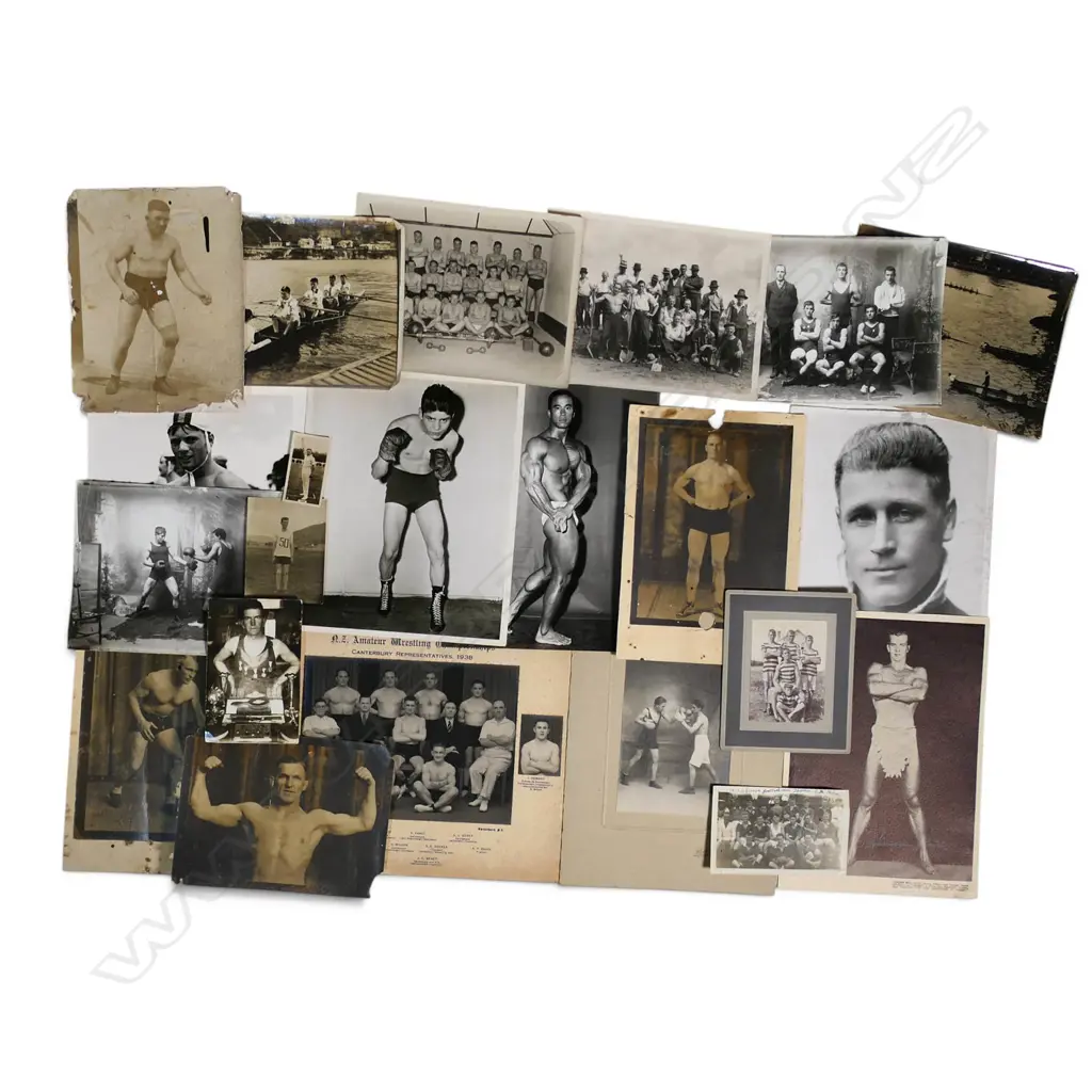 COLLECTION OF LARGE FORMAT EARLY 20thC SPORTING PHOTOGRAPHS, incl. BOXING & WRESTLING Image 1++